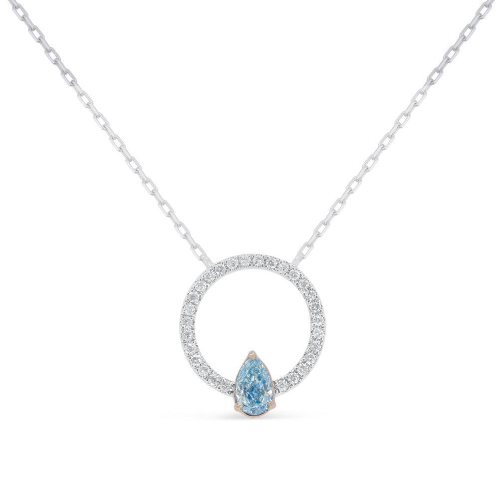 Madison L 14K White Gold Fancy Blue Diamond Necklace - style N1931BDW