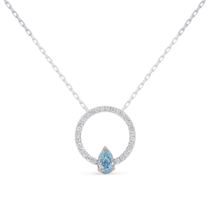 Madison L 14K White Gold Fancy Blue Diamond Necklace - style N1931BDW