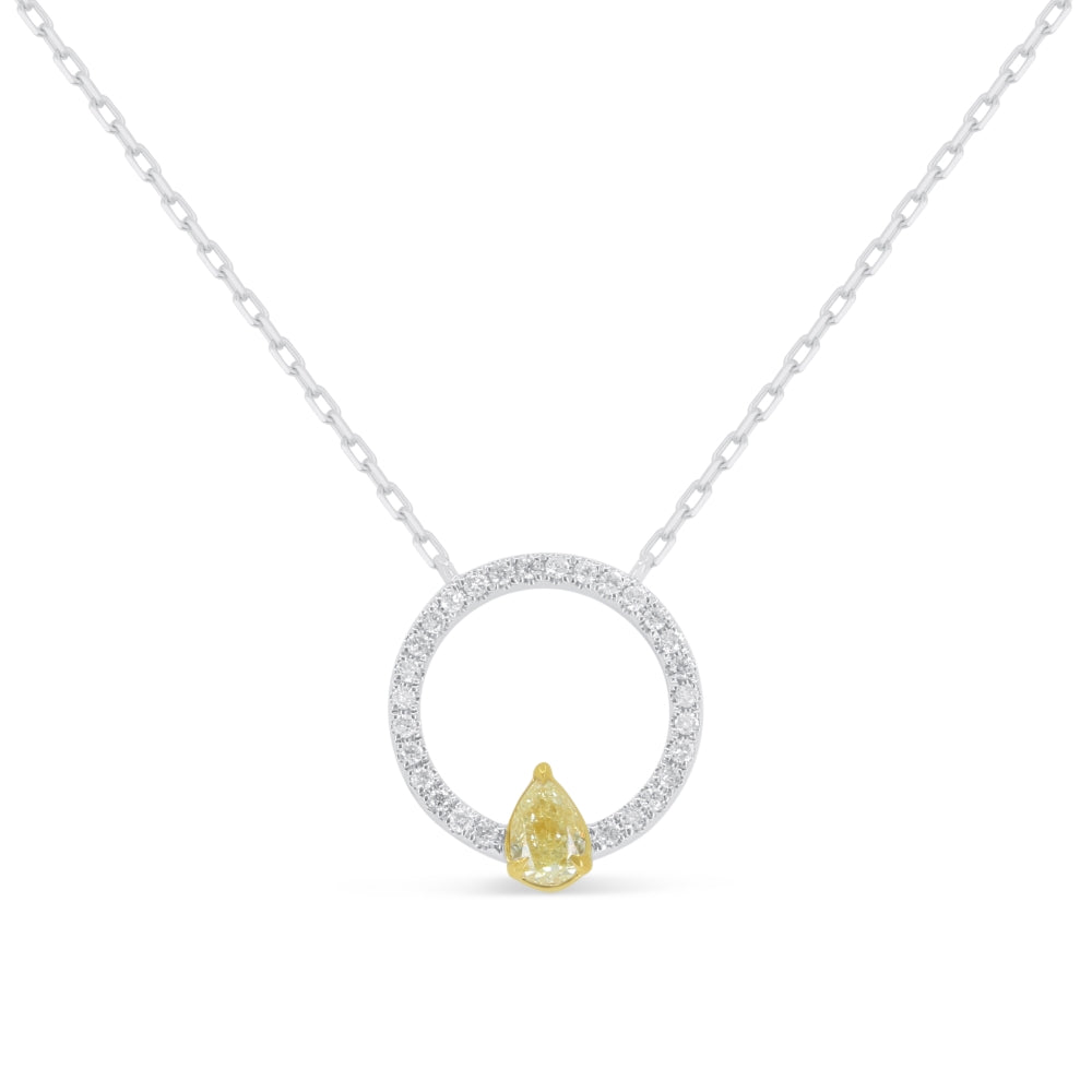 Madison L 14K White Gold Fancy Yellow Diamond Necklace - style N1931YDW