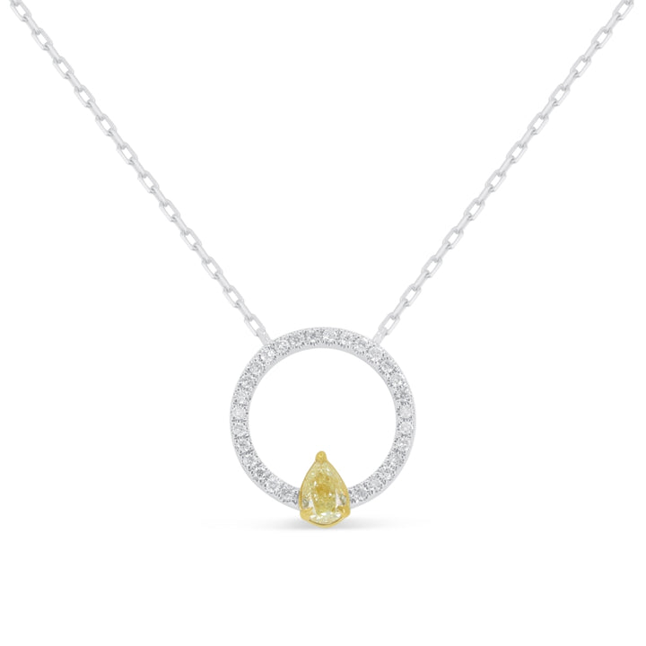 Madison L 14K White Gold Fancy Yellow Diamond Necklace - style N1931YDW