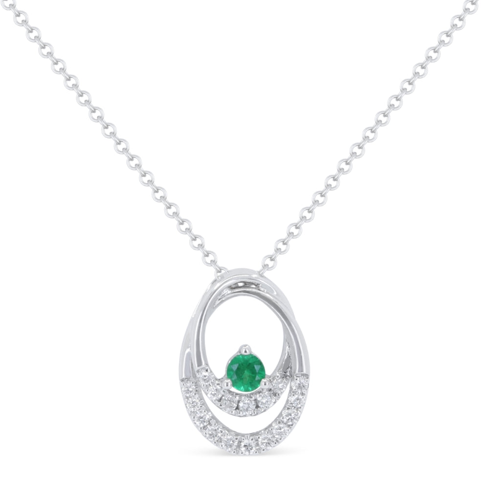 Madison L 18K White Gold Emerald Pendant - style N1934EMW