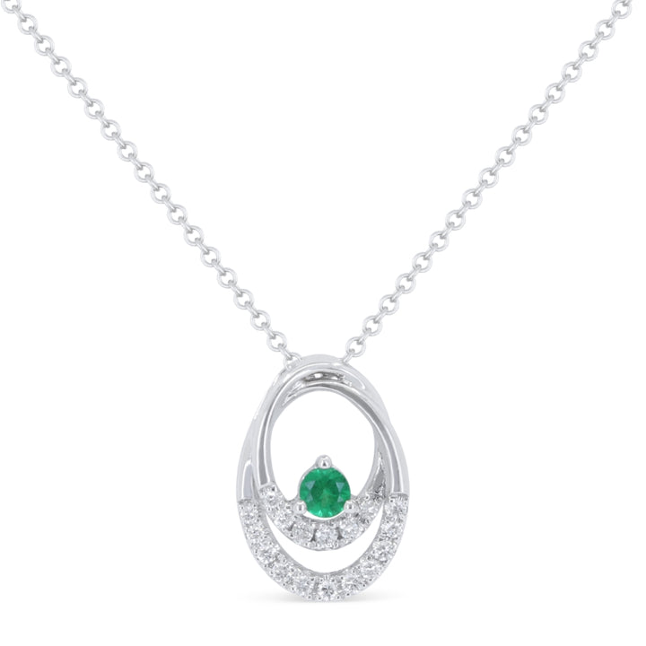 Madison L 18K White Gold Emerald Pendant - style N1934EMW