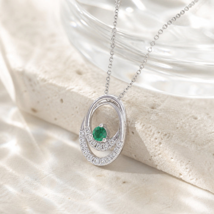 N1934 - 14K & 18K Gold Emerald, Ruby & Sapphire Pendant