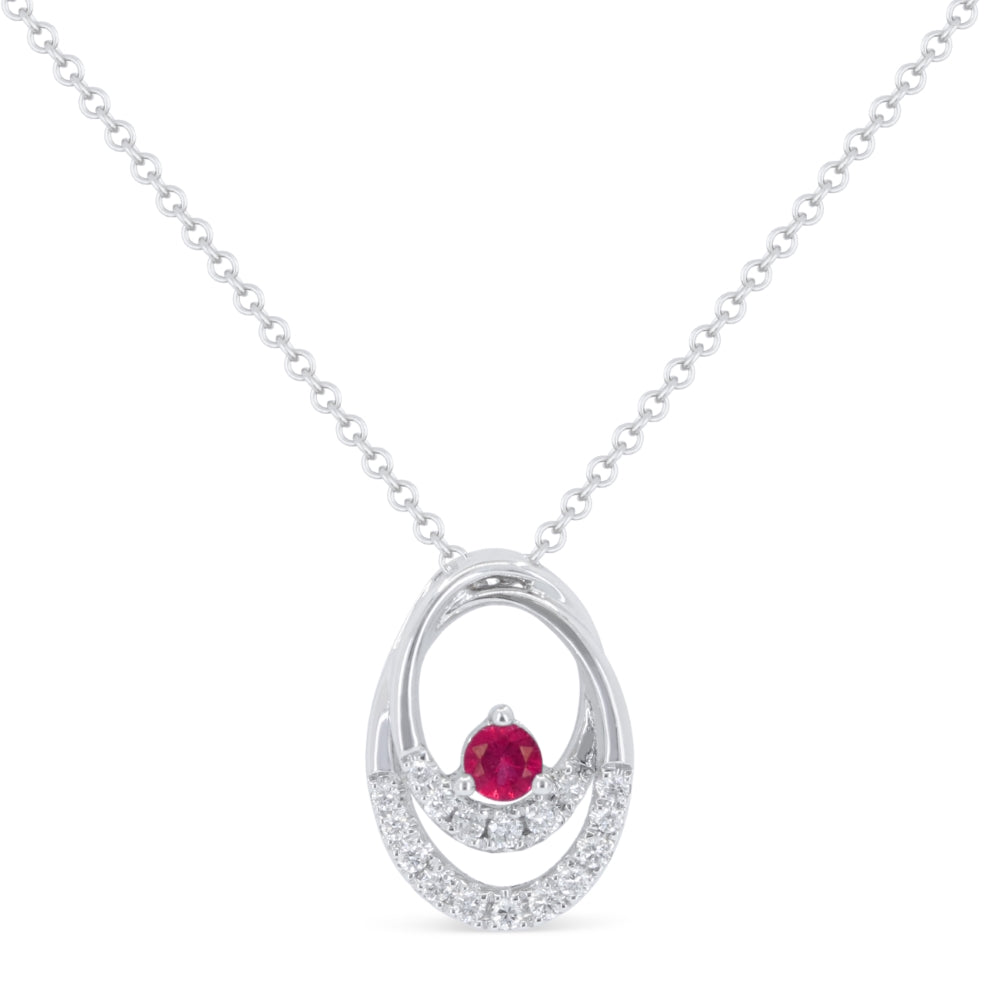 Madison L 14K White Gold Ruby Pendant - style N1934RUW