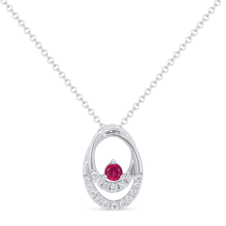 Madison L 14K White Gold Ruby Pendant - style N1934RUW
