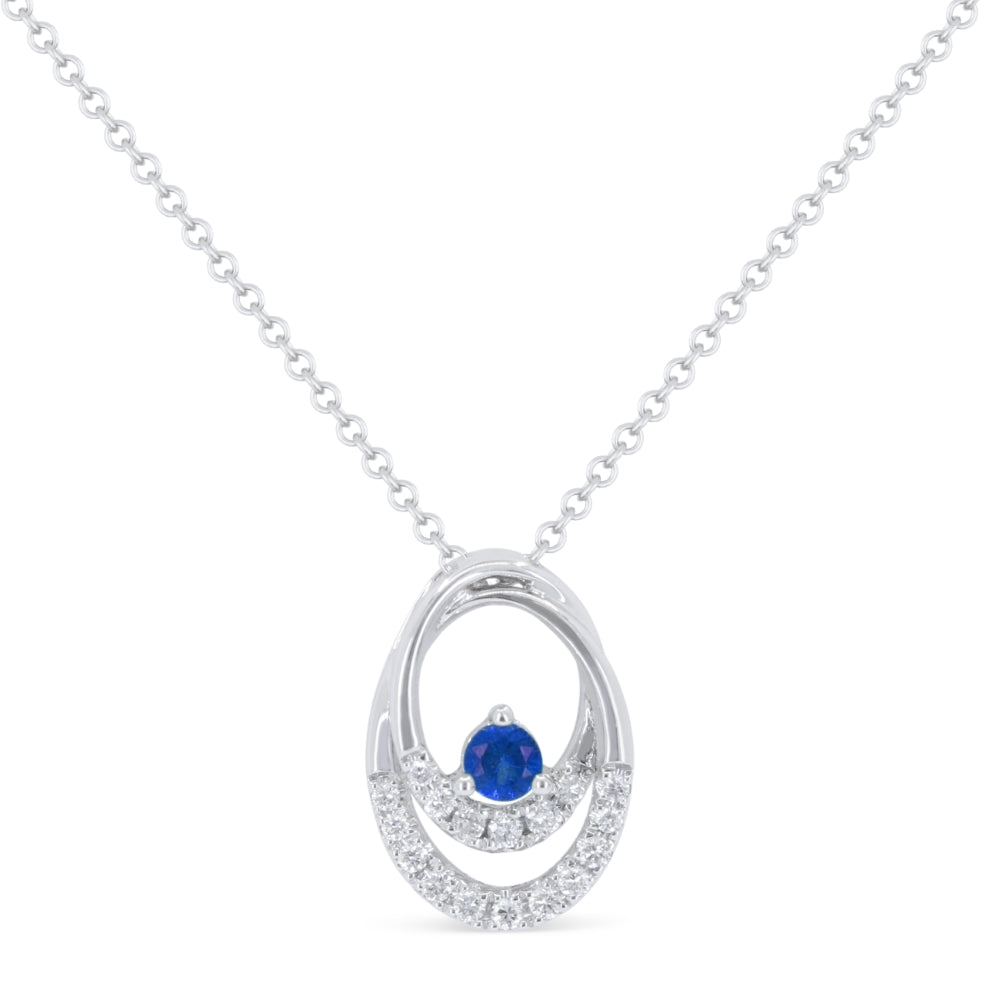 Madison L 14K White Gold Sapphire Pendant - style N1934SAW