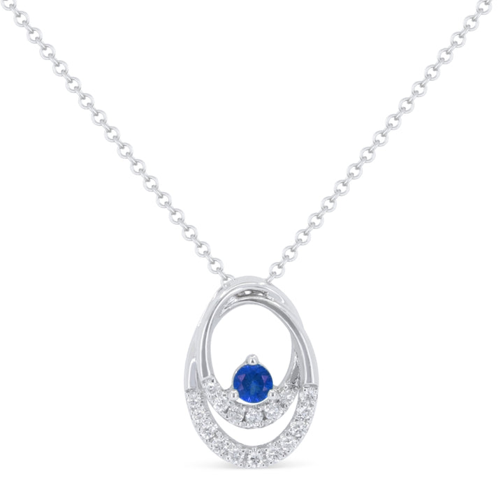 Madison L 14K White Gold Sapphire Pendant - style N1934SAW