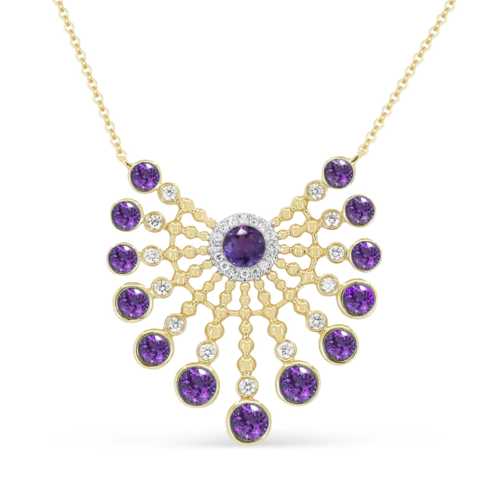 Madison L 14K Yellow Gold Amethyst Necklace - style N1935AMY
