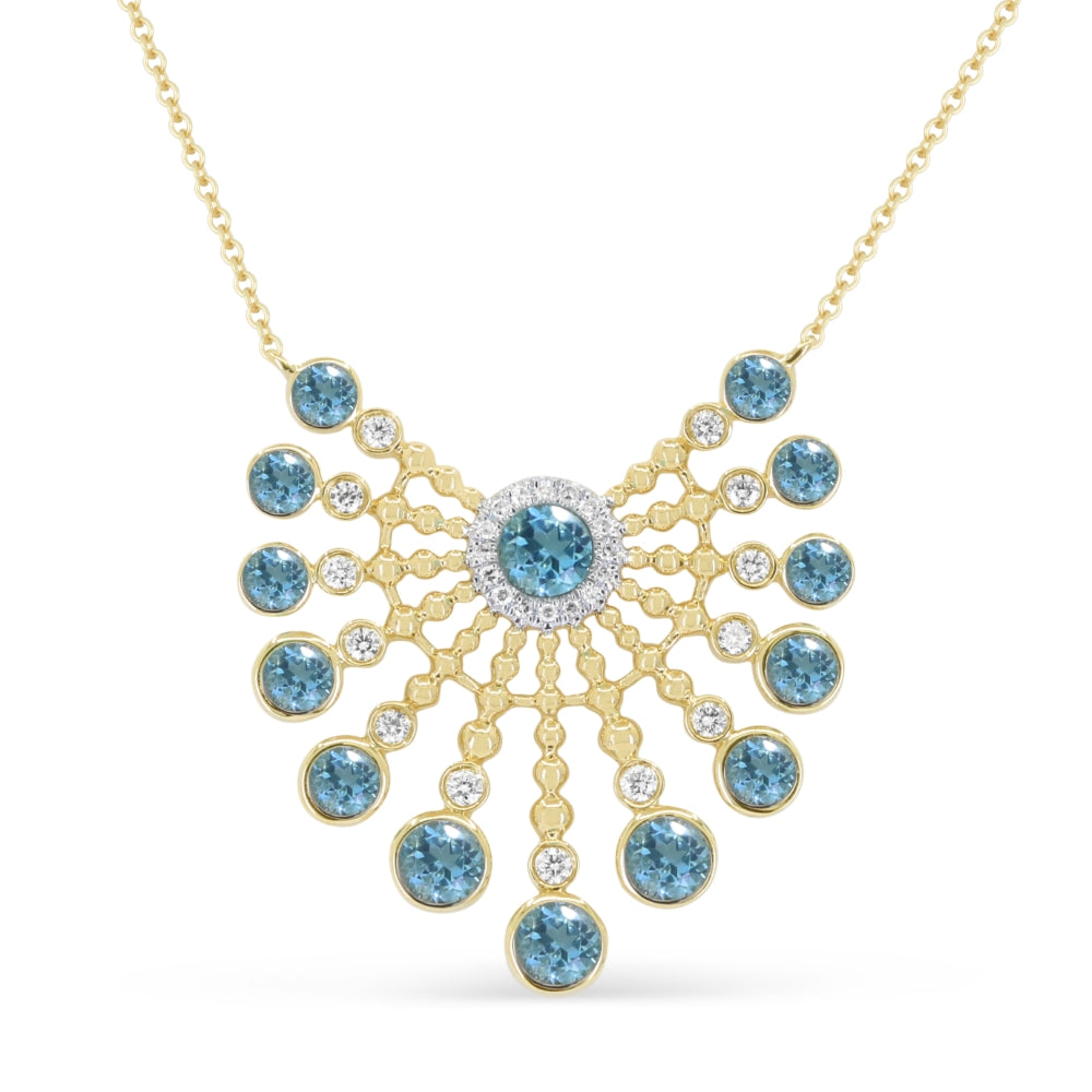 Madison L 14K Yellow Gold Swiss Blue Topaz Necklace - style N1935SWBTY