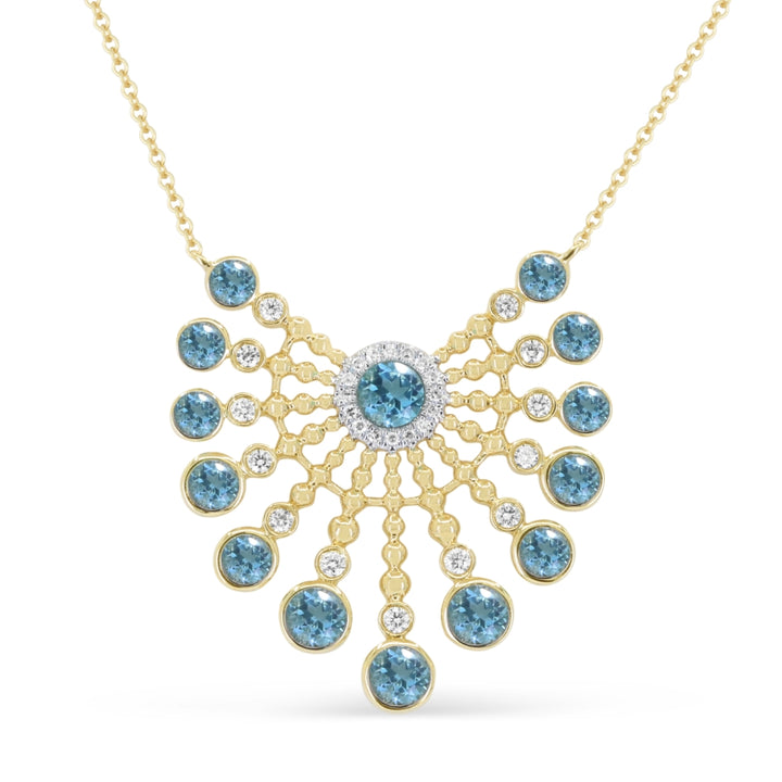 Madison L 14K Yellow Gold Swiss Blue Topaz Necklace - style N1935SWBTY