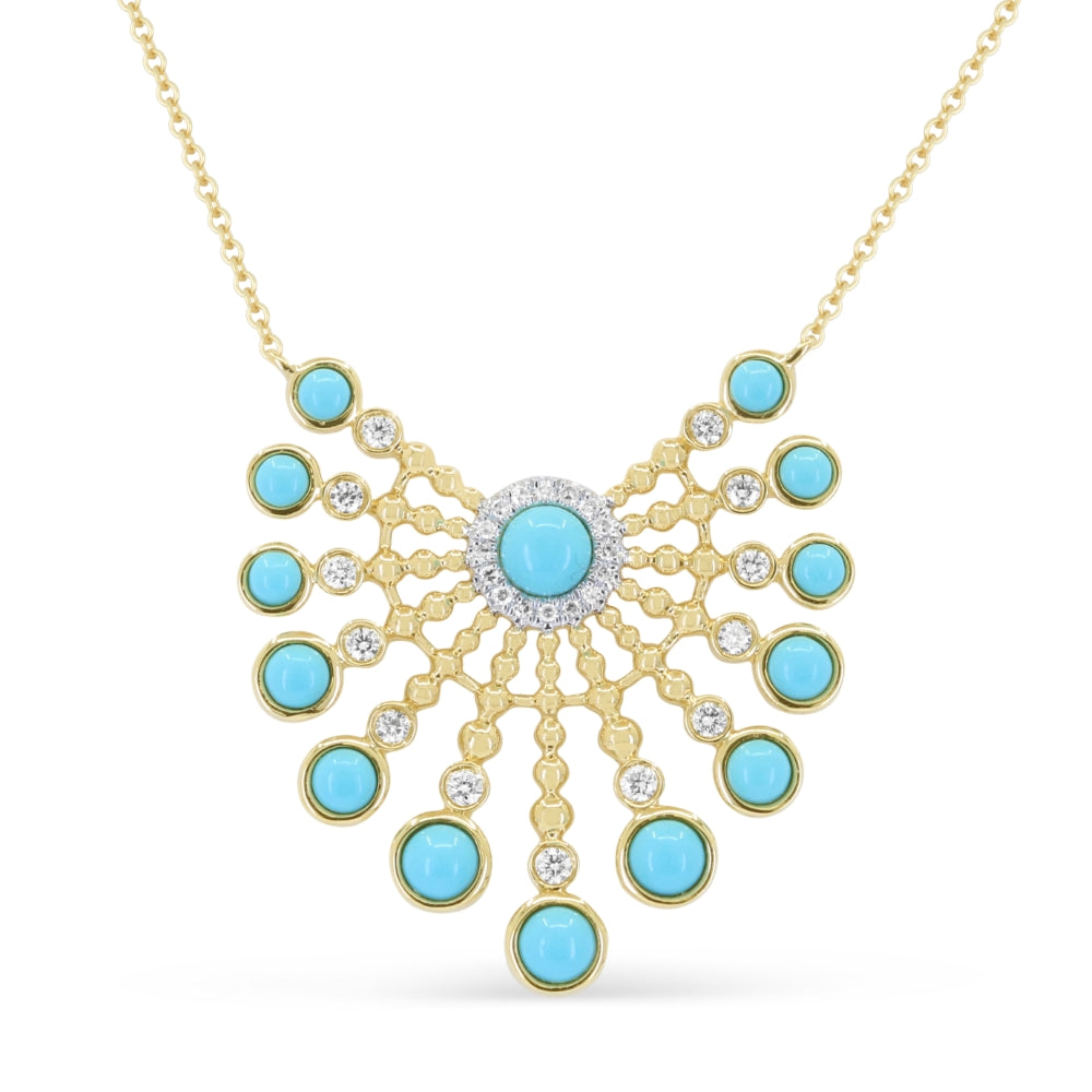 Madison L 14K Yellow Gold Turquoise Necklace - style N1935TQY