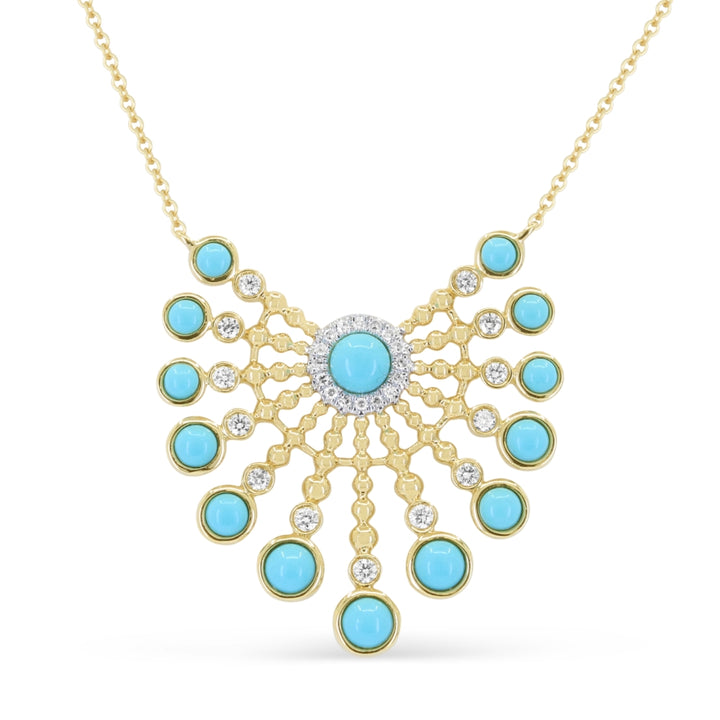 Madison L 14K Yellow Gold Turquoise Necklace - style N1935TQY
