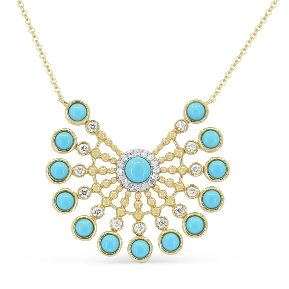 Madison L 14K Yellow Gold Turquoise Necklace - style N1936TQY