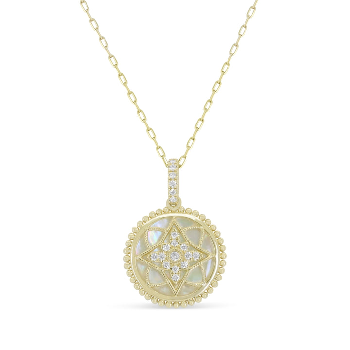 Madison L 14K Yellow Gold Mother of Pearl Pendant - style N1939MOPY
