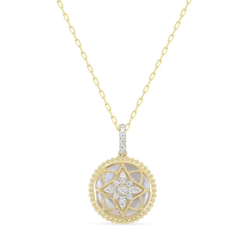 N1939 - 14K Yellow Gold Mother of Pearl Pendant
