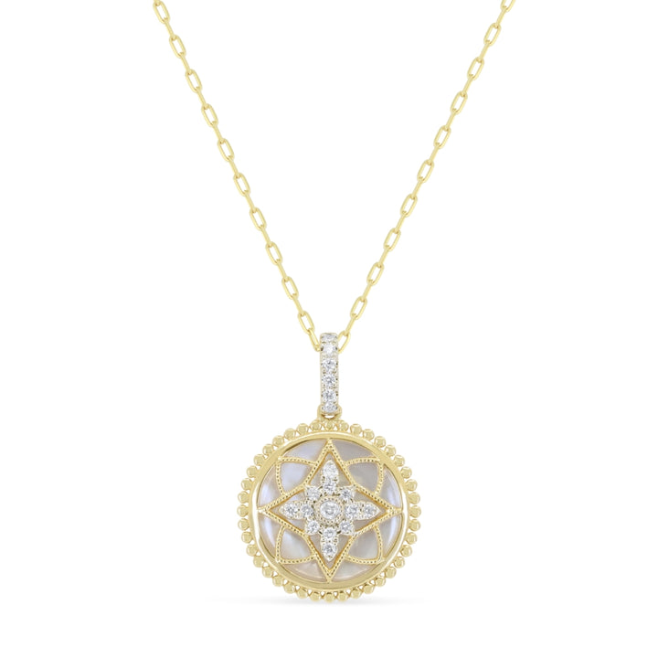 N1939 - 14K Yellow Gold Mother of Pearl Pendant
