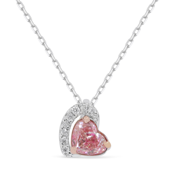 Madison L 14K White Gold Fancy Pink Diamond Heart Pendant - style N1942PDW