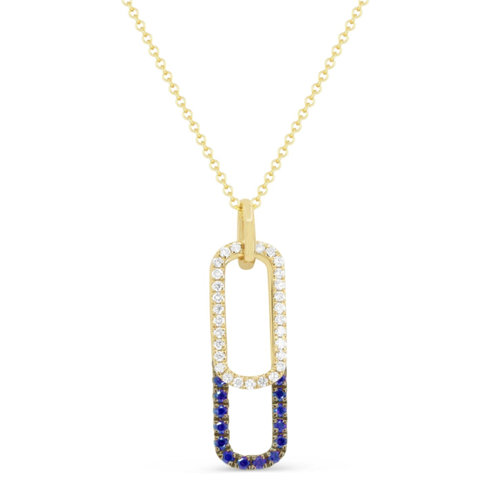 Madison L 14K Yellow Gold Sapphire Paperclip Pendant - style N1943SAY