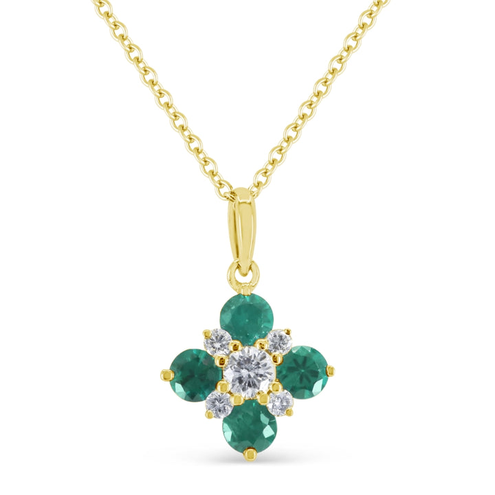 Madison L 14K Yellow Gold Emerald Flower Pendant - style N1944EMY