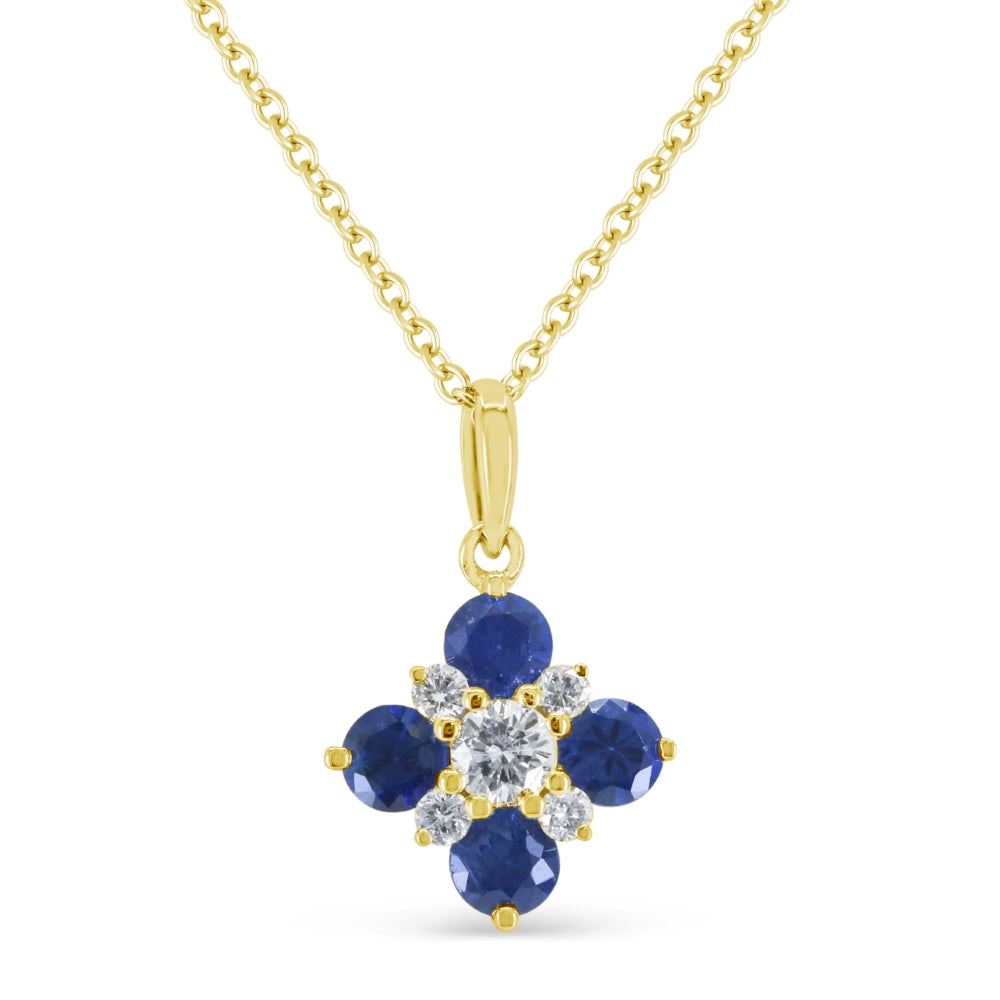 Madison L 14K Yellow Gold Sapphire Flower Pendant - style N1944SAY