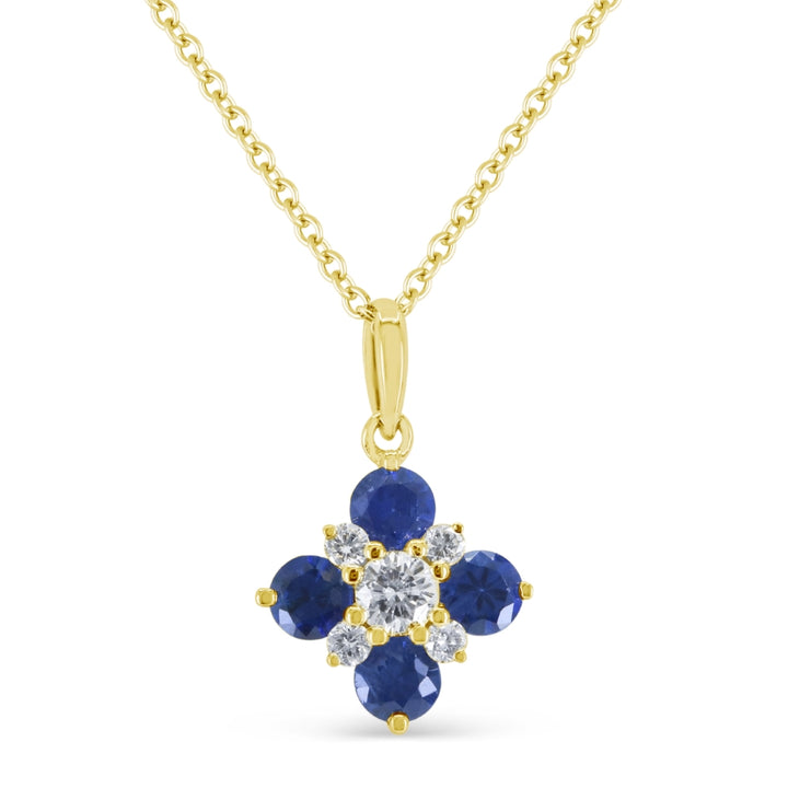 Madison L 14K Yellow Gold Sapphire Flower Pendant - style N1944SAY