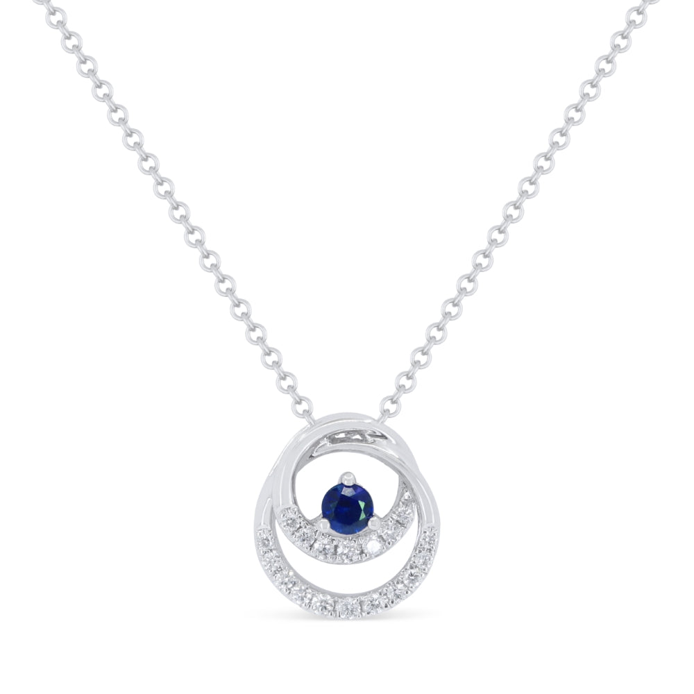 Madison L 14K White Gold Sapphire Pendant - style N1946SAW