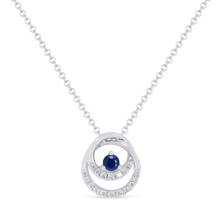 Madison L 14K White Gold Sapphire Pendant - style N1946SAW