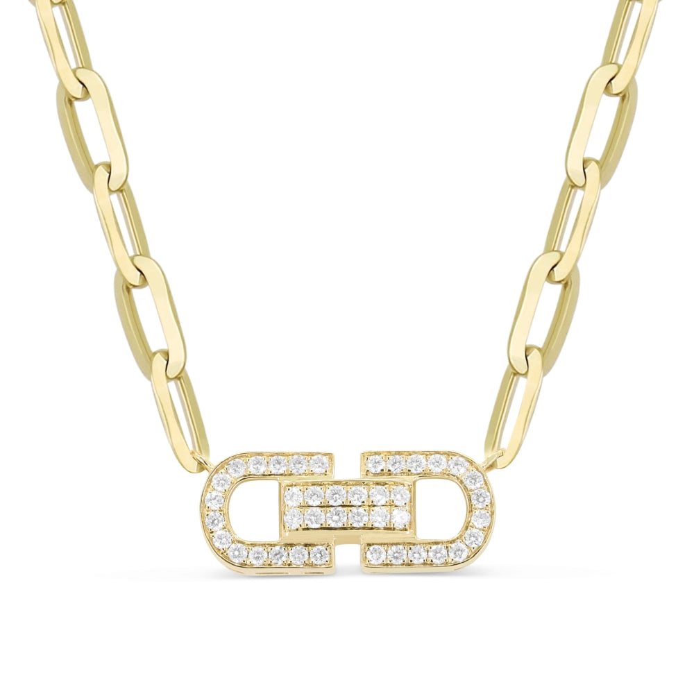 Madison L 14K Yellow Gold Diamond Necklace - style N1948Y