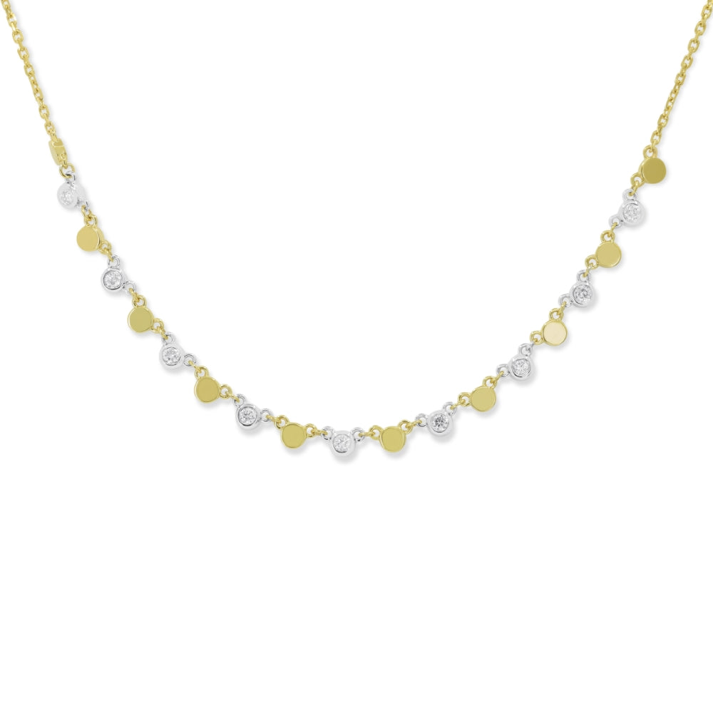 Madison L 14K Two Tone Gold Diamond Necklace - style N1950WY