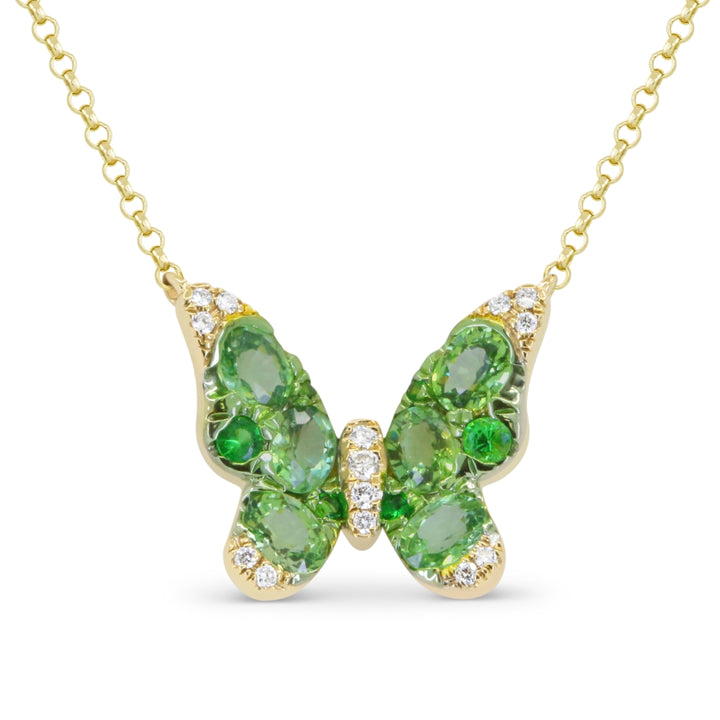 Madison L 14K Yellow Gold Tsavorite Butterfly Necklace - style N1958GGY