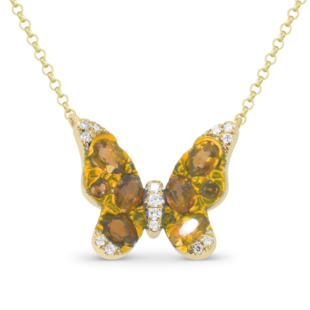 Madison L 14K Yellow Gold Yellow Sapphire Butterfly Necklace - style N1958YSAY
