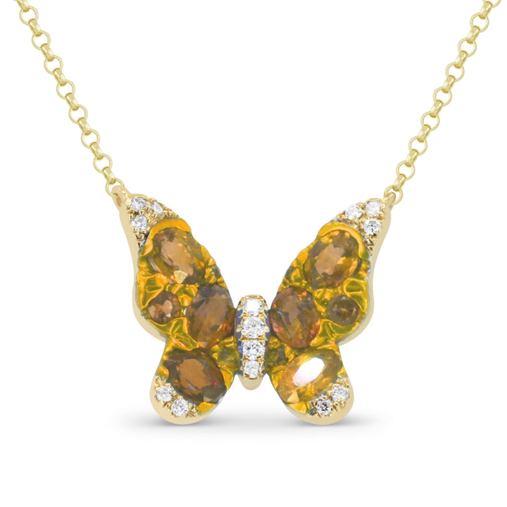 Madison L 14K Yellow Gold Yellow Sapphire Butterfly Necklace - style N1958YSAY