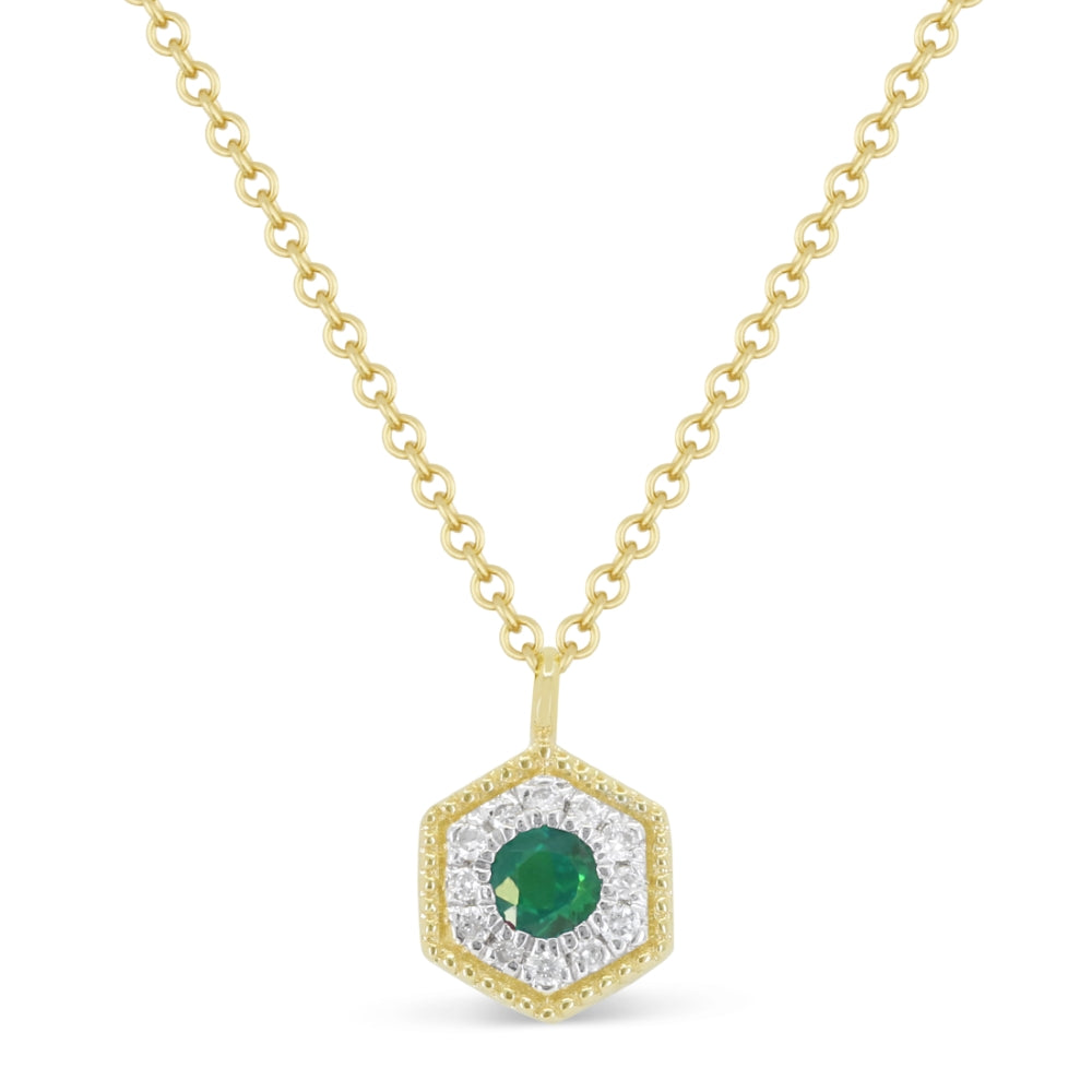 Madison L 14K Yellow Gold Emerald Necklace - style N1960EMY