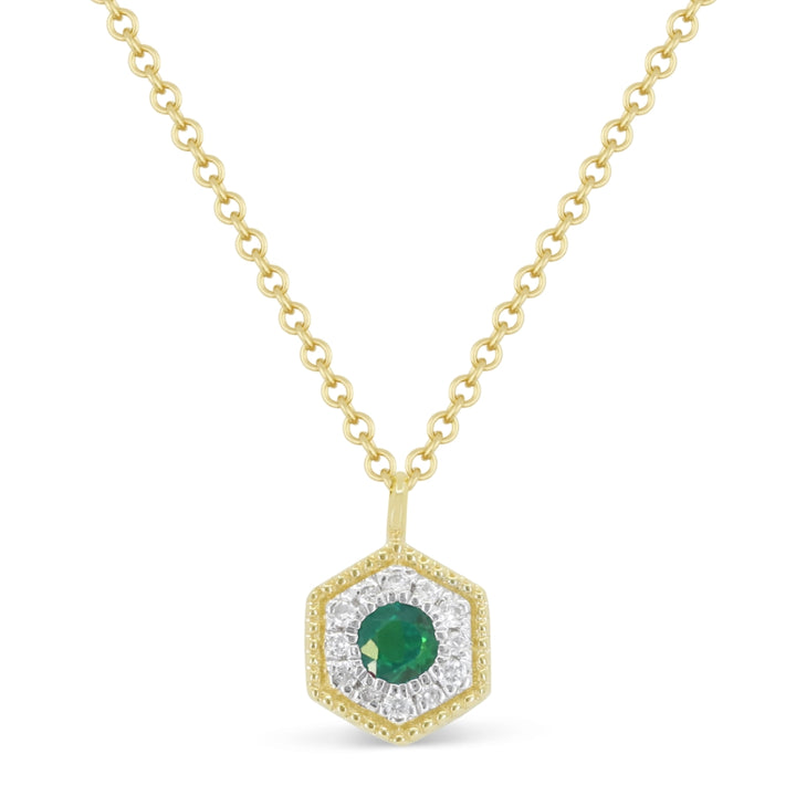 Madison L 14K Yellow Gold Emerald Necklace - style N1960EMY
