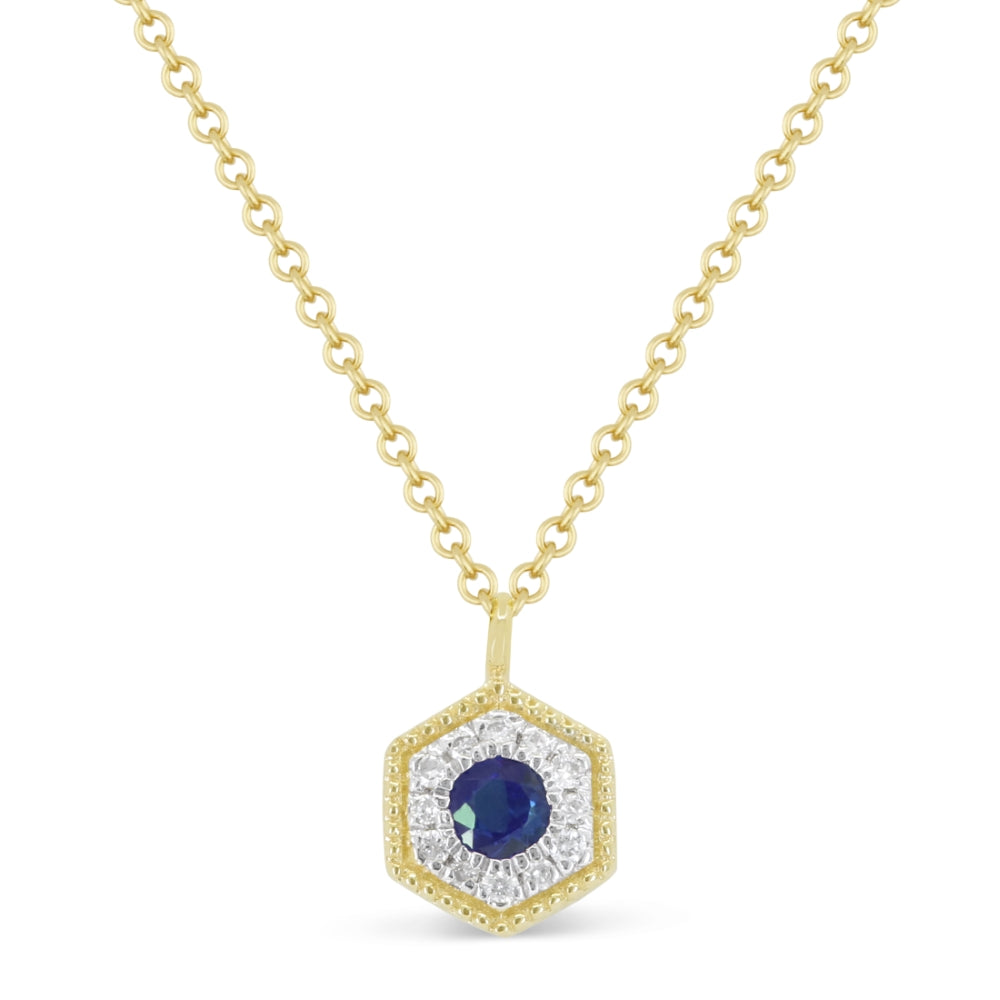 Madison L 14K Yellow Gold Sapphire Necklace - style N1960SAY