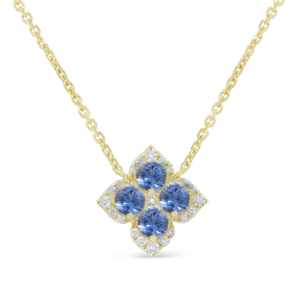 Madison L 14K Yellow Gold Sapphire Flower Necklace - style N1968SAY