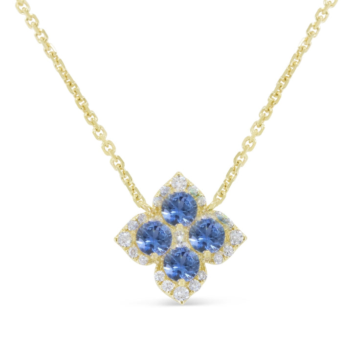 Madison L 14K Yellow Gold Sapphire Flower Necklace - style N1968SAY