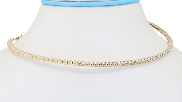 N1970 - 14K Yellow Gold Diamond Necklace