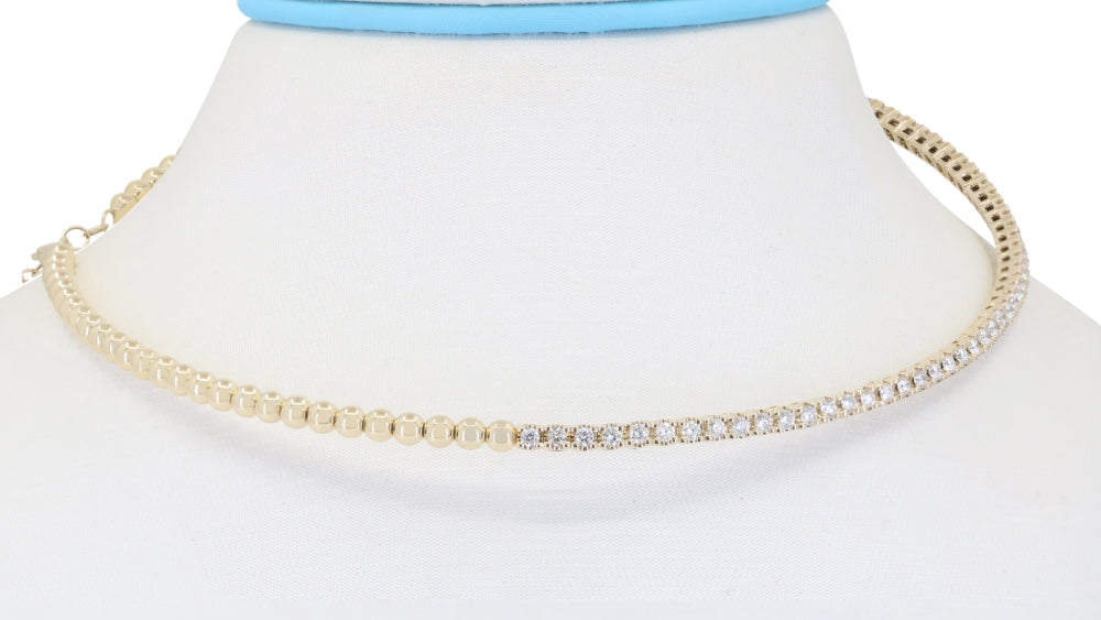 N1970 - 14K Yellow Gold Diamond Necklace