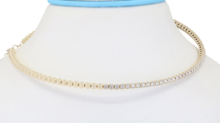 N1970 - 14K Yellow Gold Diamond Necklace