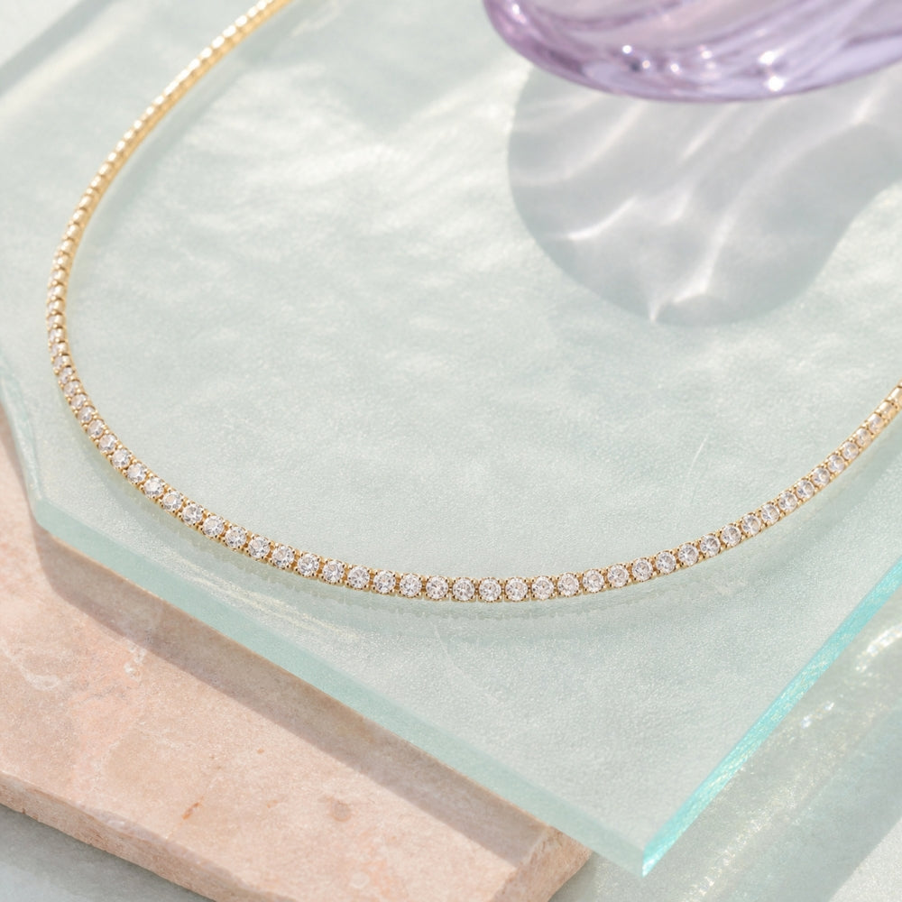 N1970 - 14K Yellow Gold Diamond Necklace