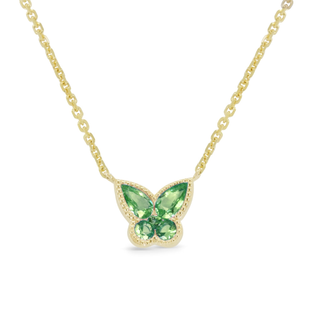 Madison L 14K Yellow Gold Tsavorite Butterfly Necklace - style N1971GGY