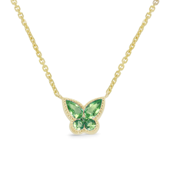 Madison L 14K Yellow Gold Tsavorite Butterfly Necklace - style N1971GGY