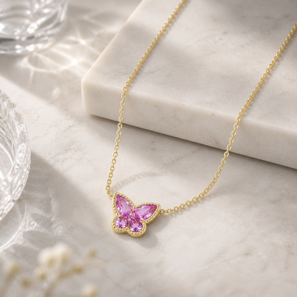 N1971 - 14K Gold Butterfly Necklace