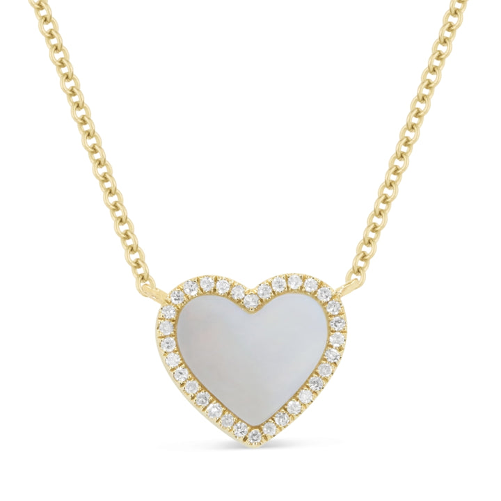 Madison L 14K Yellow Gold Mother of Pearl Heart Necklace - style N1977MOPY