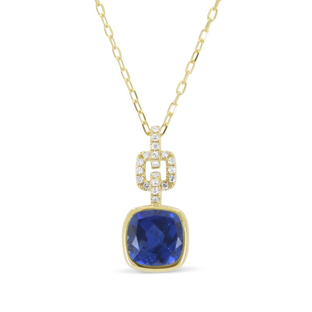 Madison L 14K Yellow Gold Created Sapphire Pendant - style N1981BCY