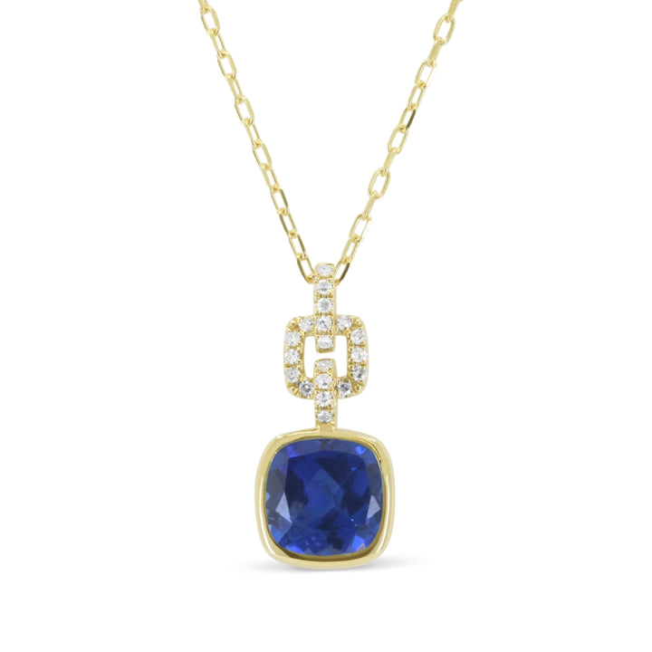 Madison L 14K Yellow Gold Created Sapphire Pendant - style N1981BCY