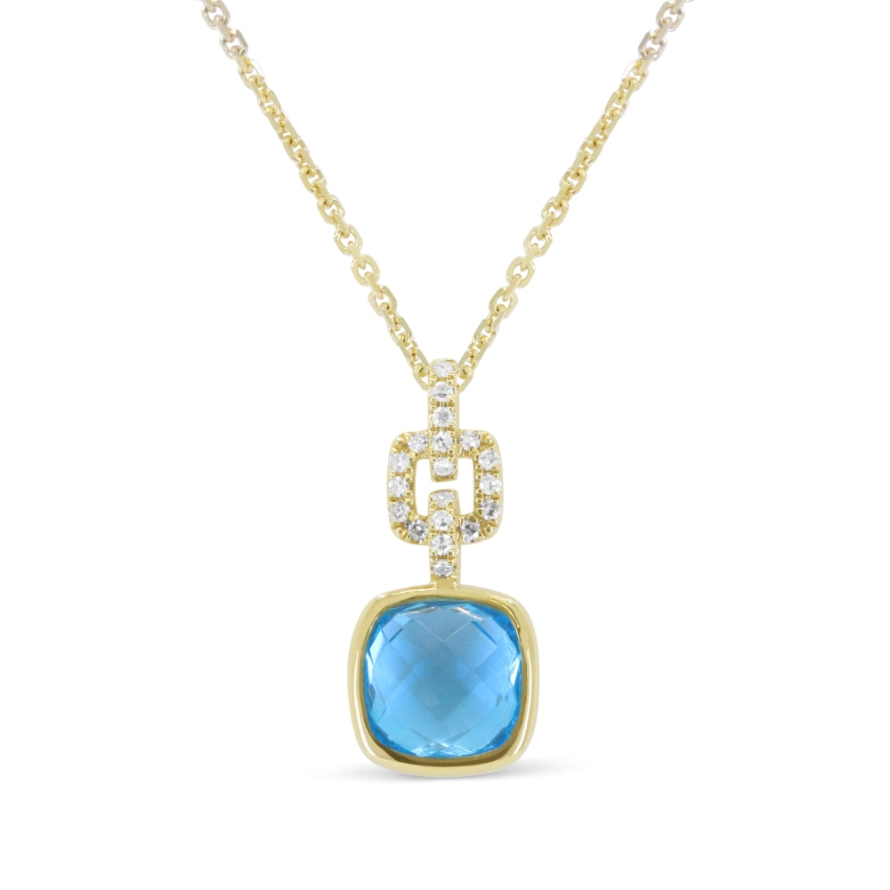Madison L 14K Yellow Gold Blue Topaz Pendant - style N1981BTY