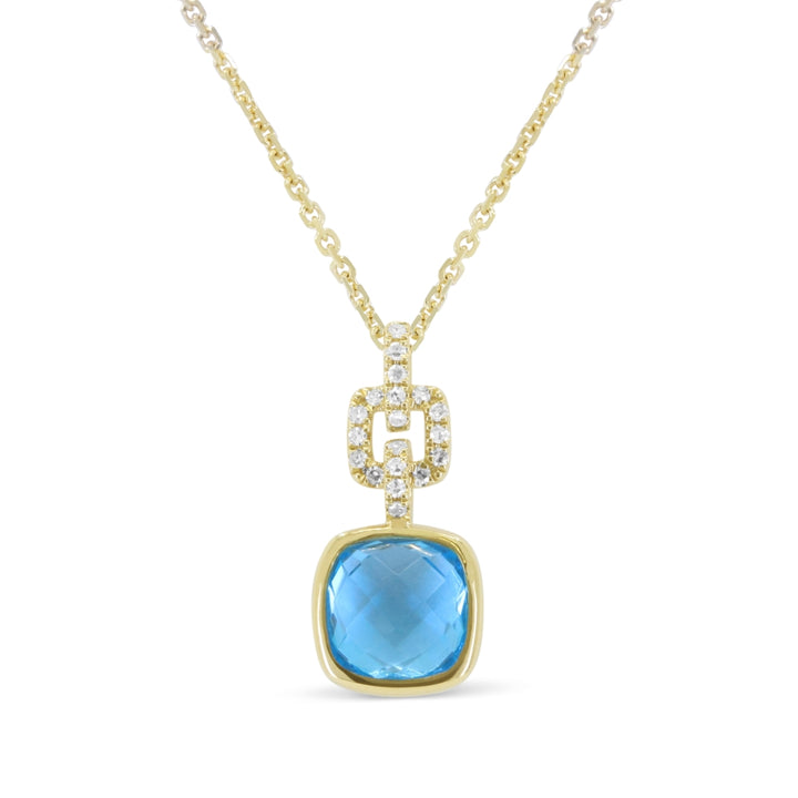 Madison L 14K Yellow Gold Blue Topaz Pendant - style N1981BTY