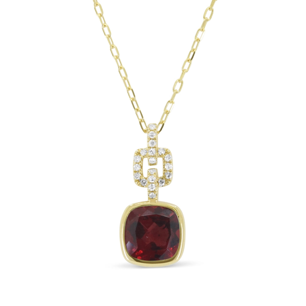 Madison L 14K Yellow Gold Garnet Pendant - style N1981GAY